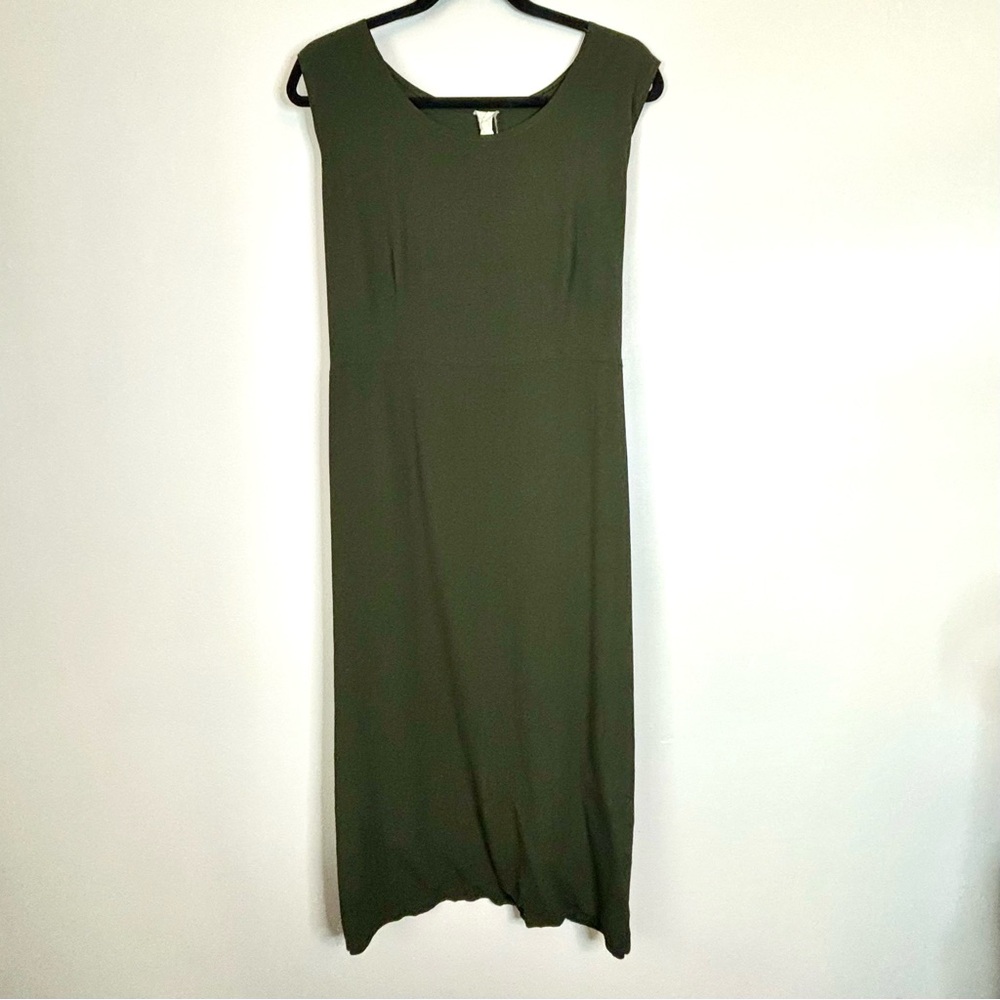 Vintage plus size maxi dress empire waist green- see measurements